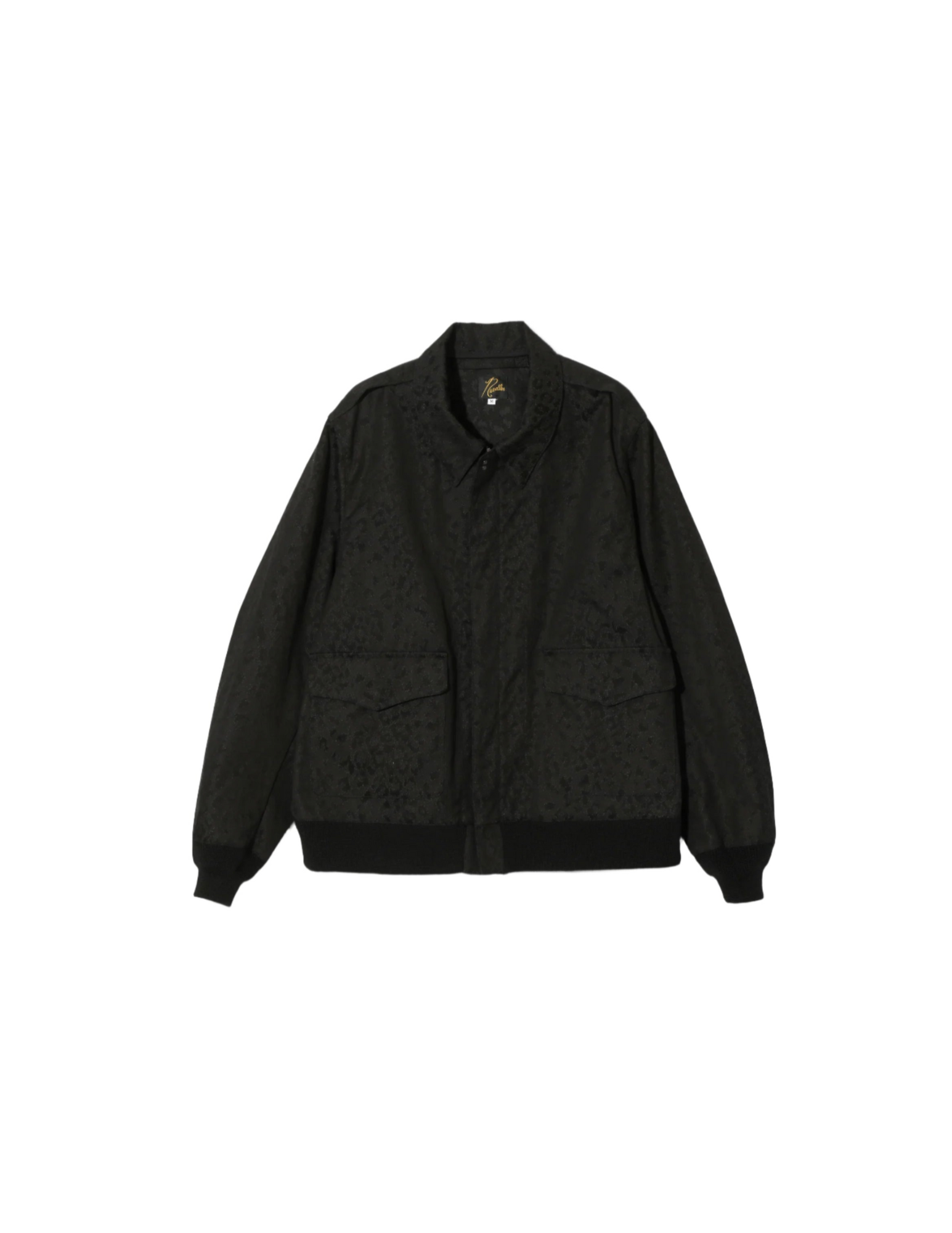 A-2 Jacket - Black - Cotton Leopard Jacquard