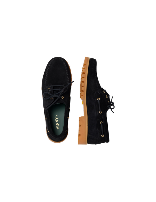 AZTEC BOAT SHOE - BLACK
