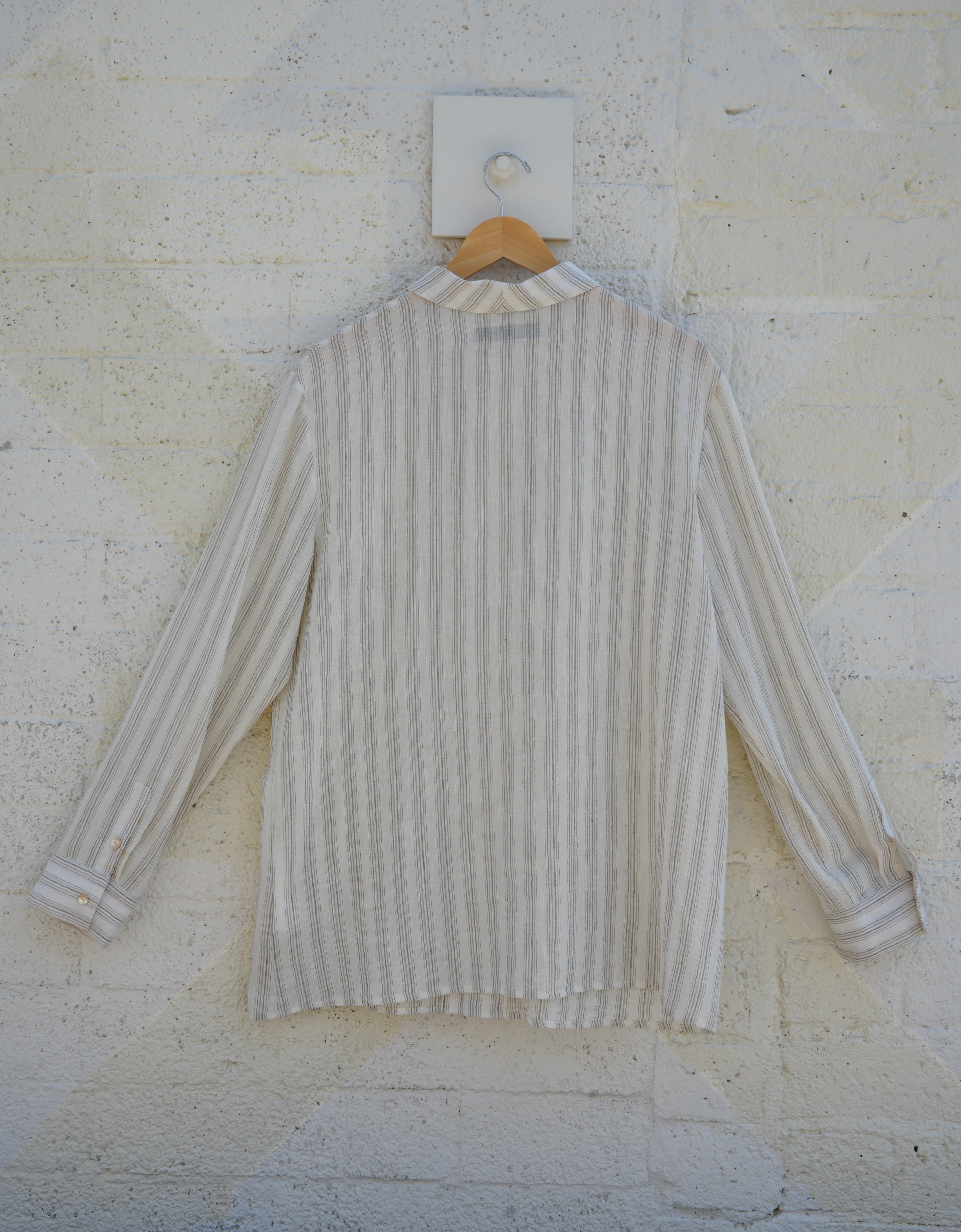 CREAM STRIPED IKIGAI SHIRT