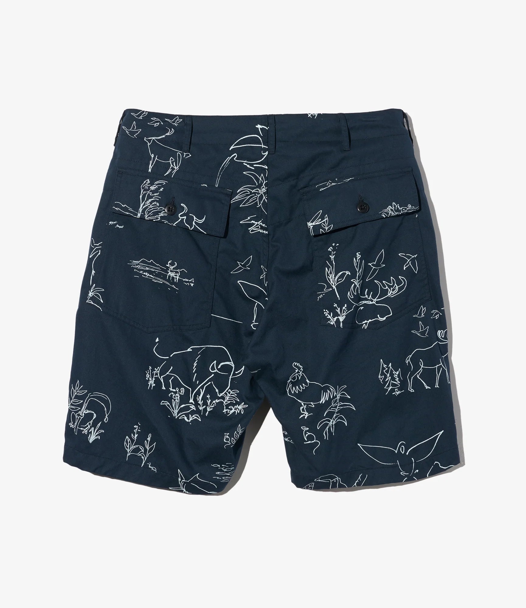 Fatigue Short - Navy Animal Print
