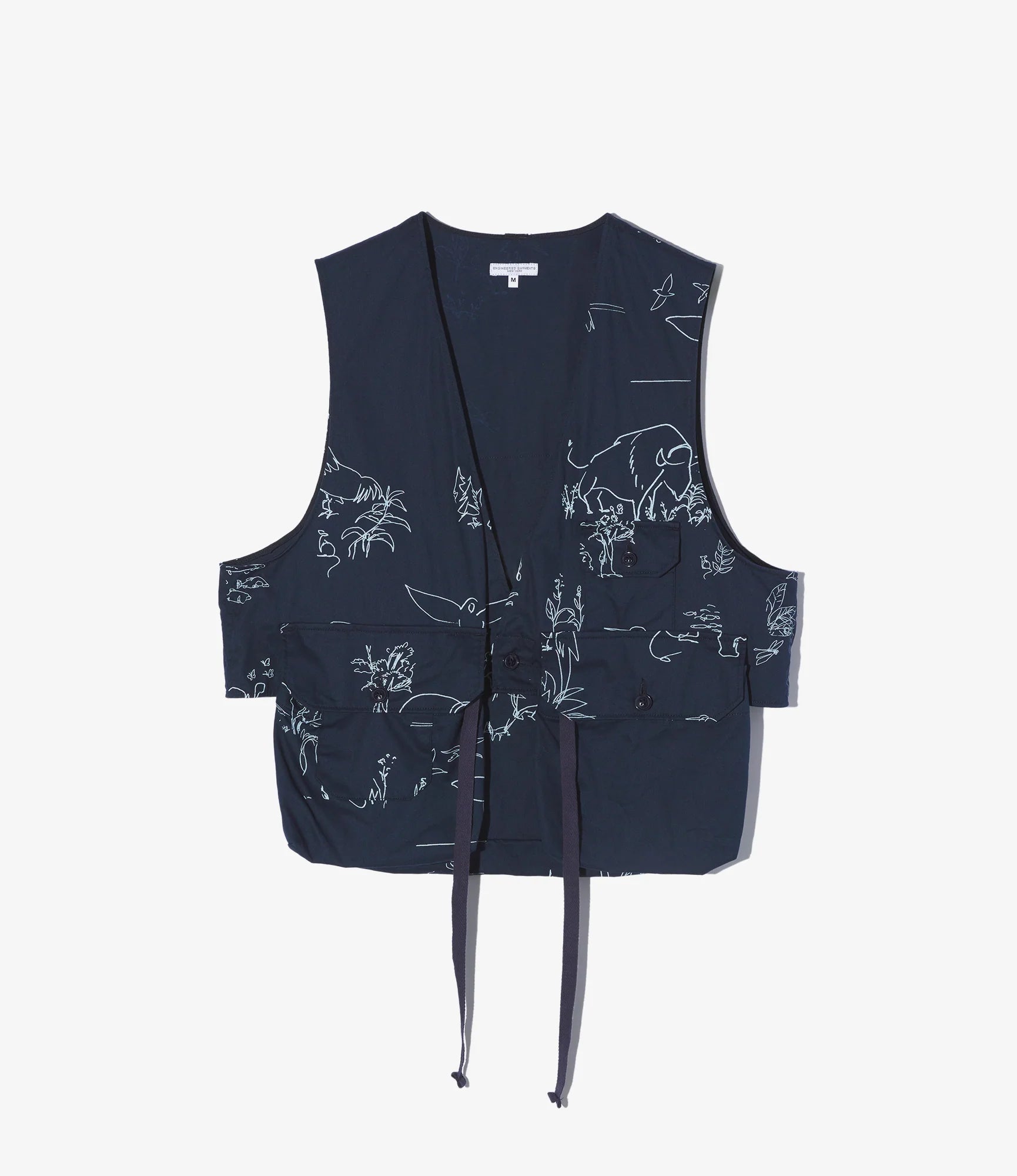Fowl Vest - Navy Animal Print