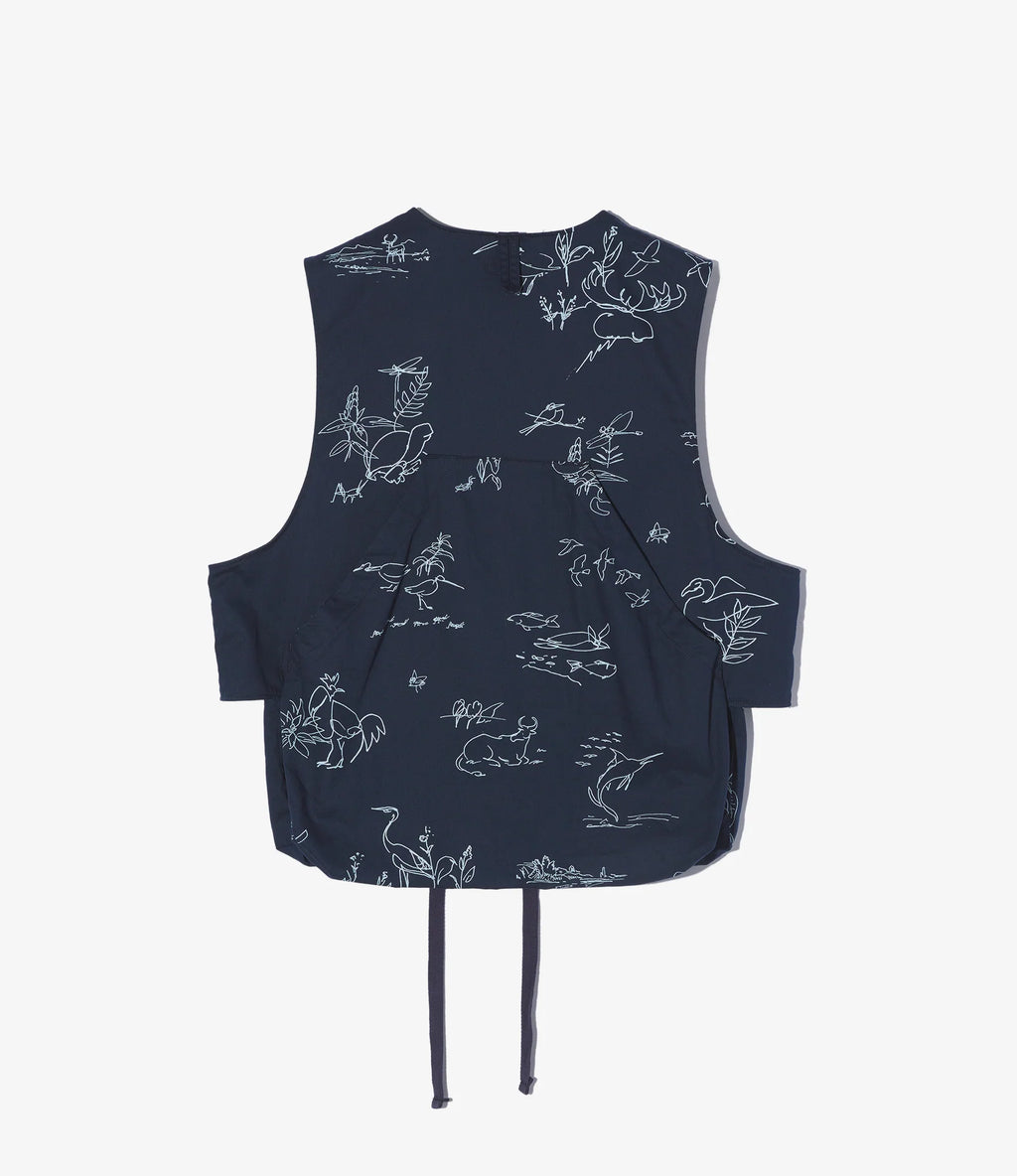Fowl Vest - Navy Animal Print