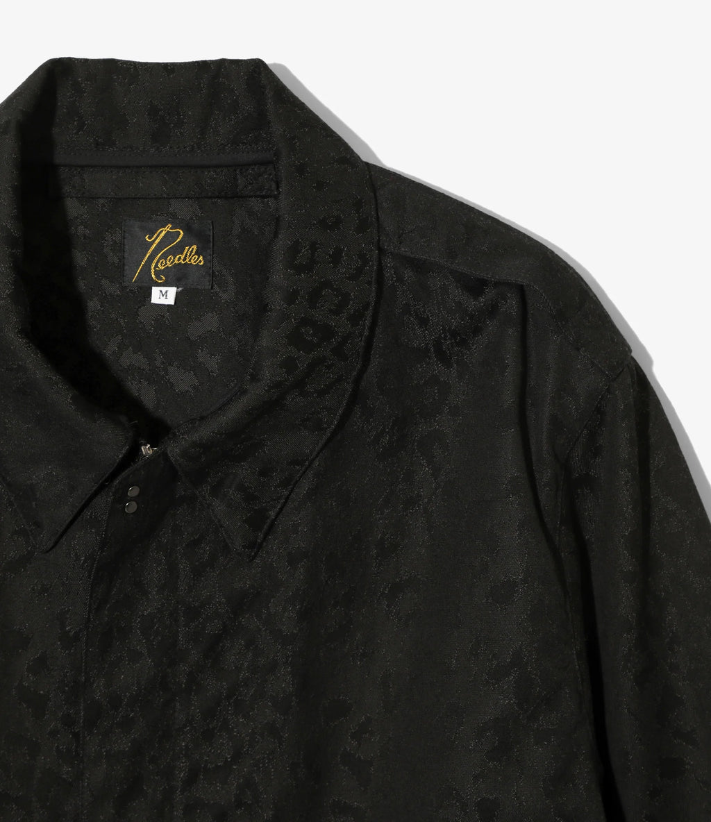 A-2 Jacket - Black - Cotton Leopard Jacquard