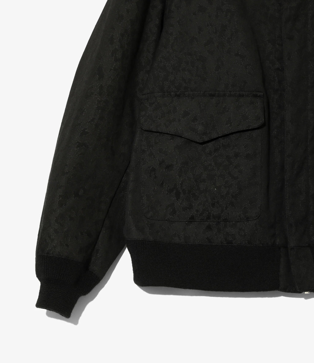 A-2 Jacket - Black - Cotton Leopard Jacquard
