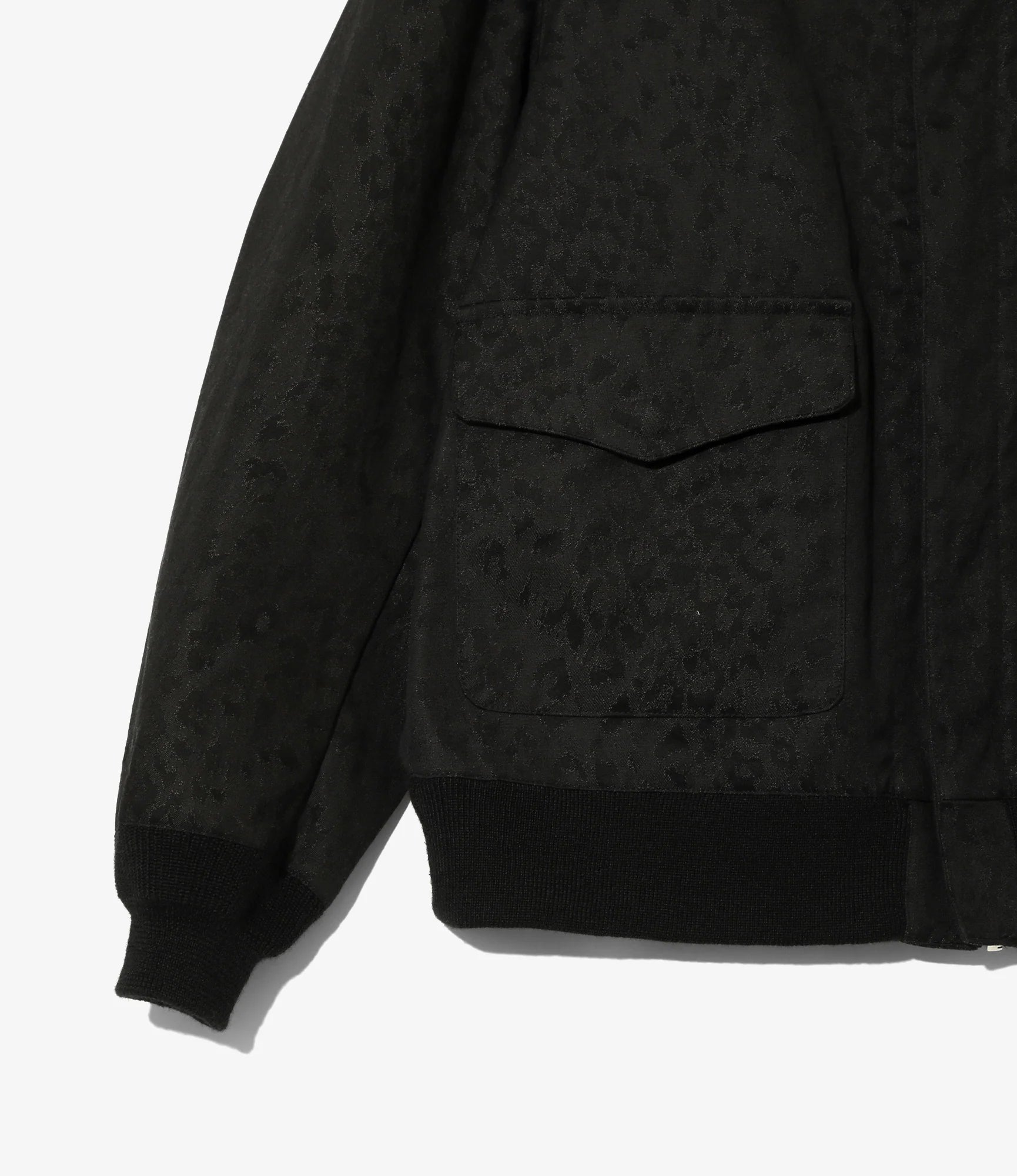 A-2 Jacket - Black - Cotton Leopard Jacquard