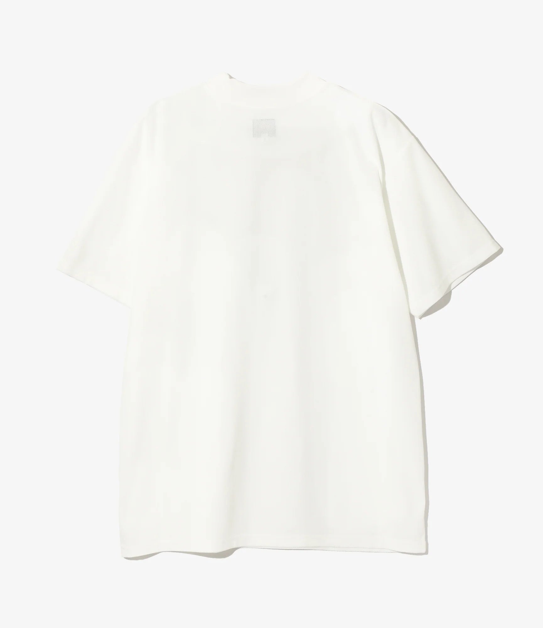 S/S Mock Neck Tee - White - Poly Pique