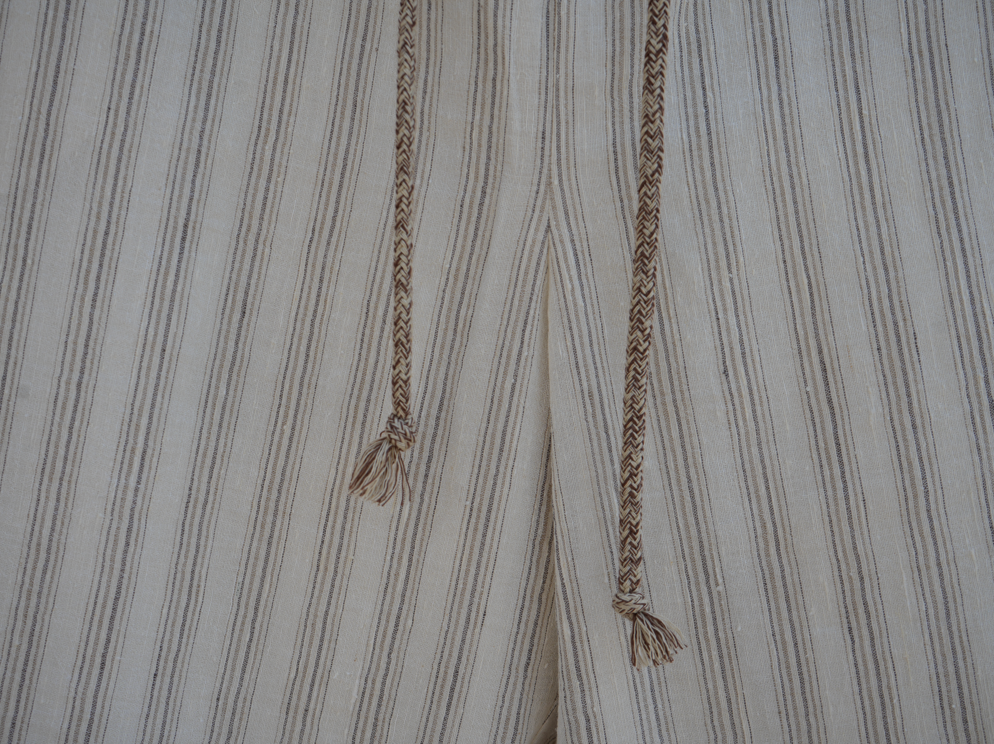 CREAM STRIPED DRAWSTRING PANT