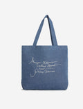 POETIC SCRIPT DENIM TOTE
