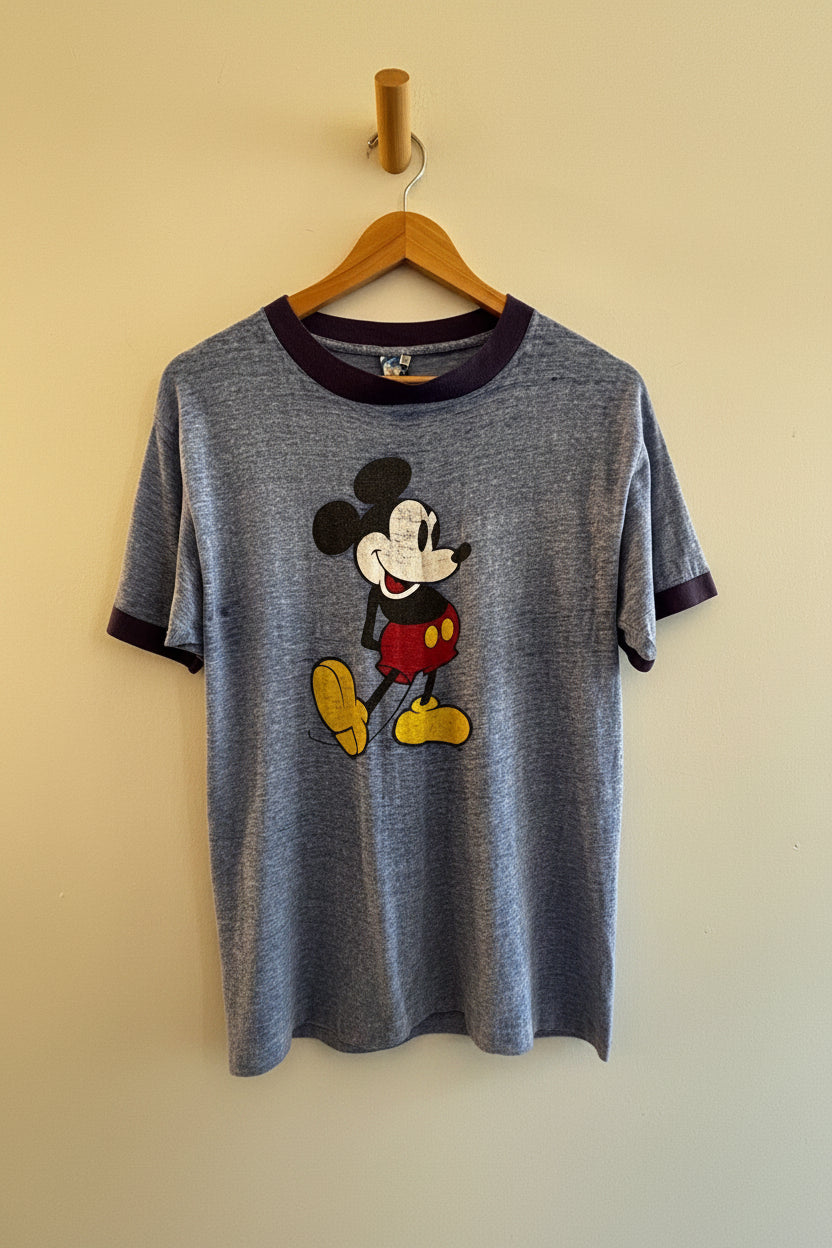 Vintage 1980s Disney Mickey Mouse Ringer T-Shirt