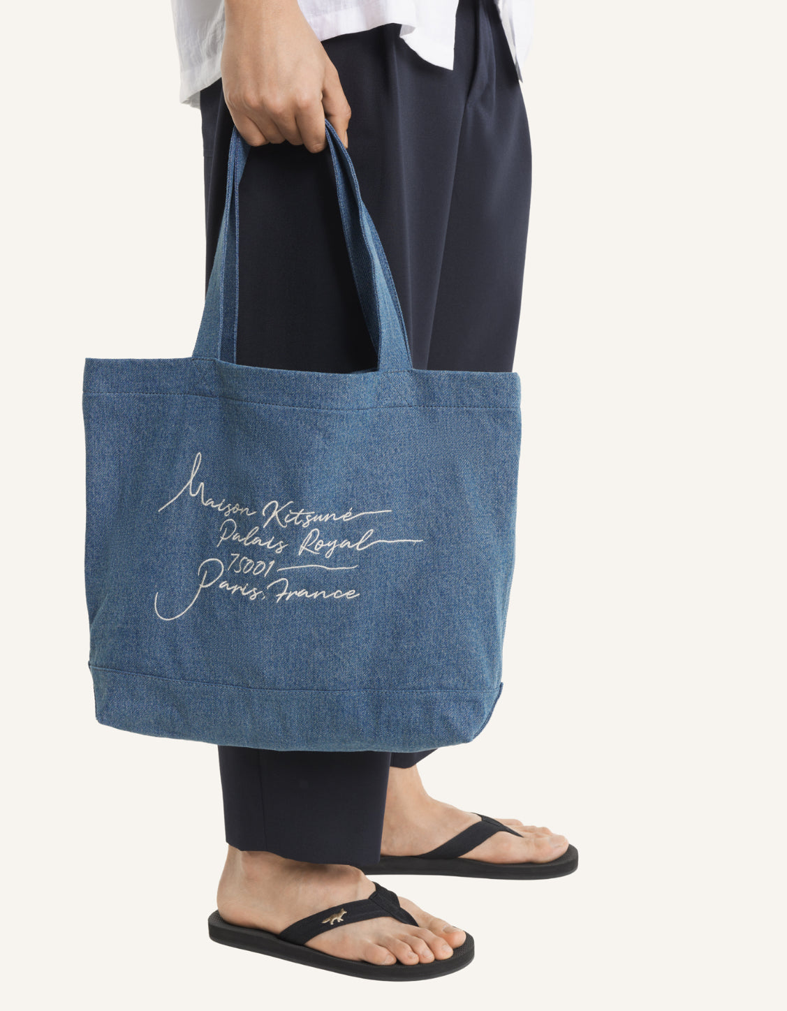 POETIC SCRIPT DENIM TOTE
