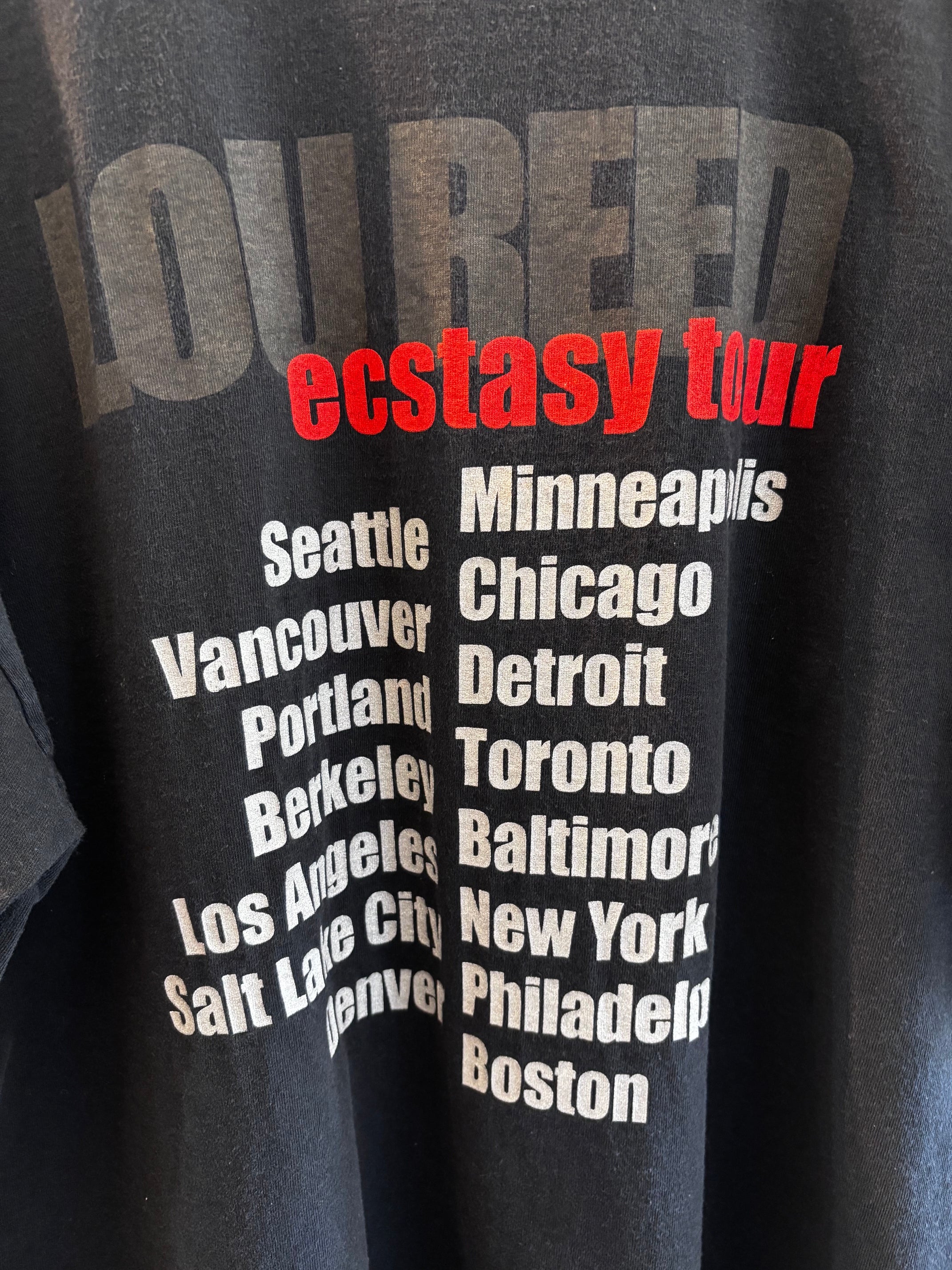 Vintage Lou Reed Ecstasy Tour T-shirt from 2000