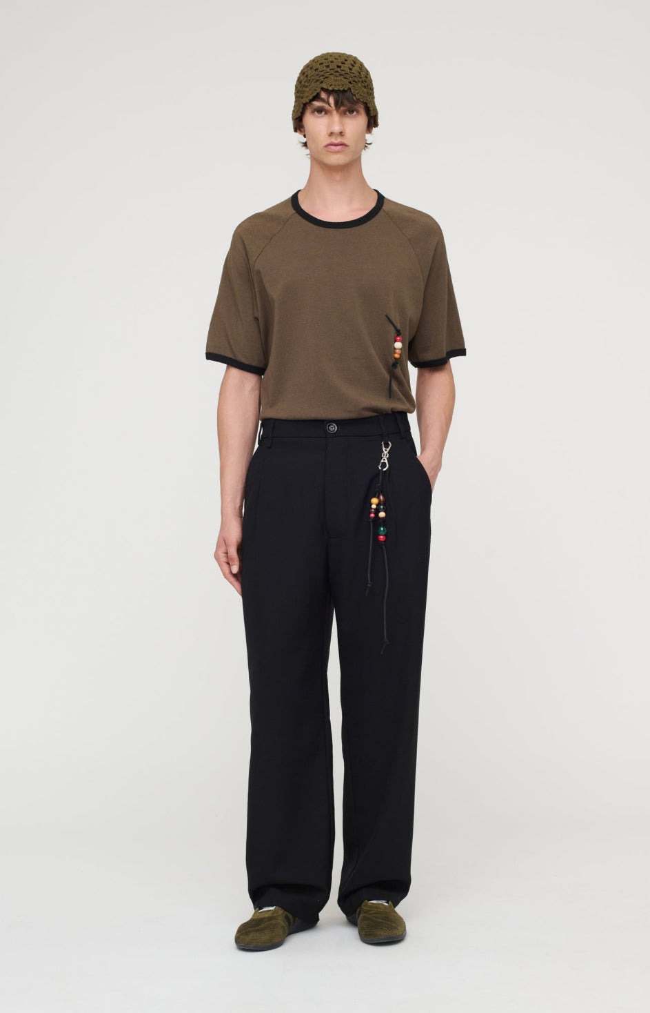 Loose Pleated Pant Gabardine (Black)