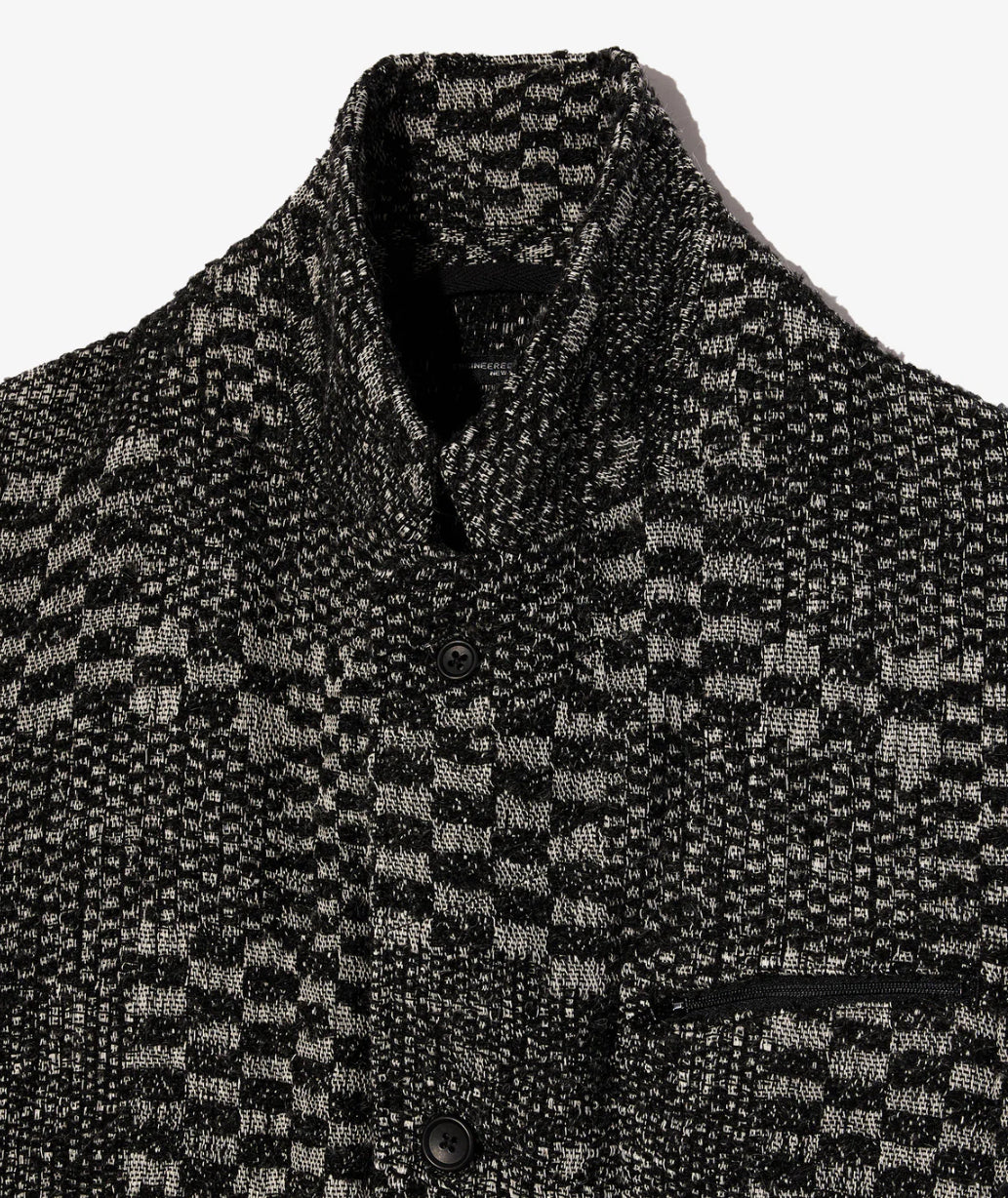 Knit Leisure Jacket - Black/White Pattern Block Jq.